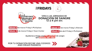 Friday’s y Dona Vida están buscando ¡Héroes que donen con gusto!