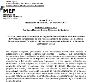 Panamá incluye al presidente Nicolás Maduro en lista de riesgo en materia de blanqueo de capitales