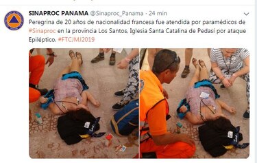 Sinaproc atiende a peregrina francesa que sufre ataque epiléptico