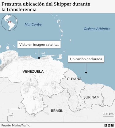 Skipper: cómo el petrolero confiscado por Estados Unidos frente a las costas de Venezuela falseó su ubicación para burlar las sanciones
