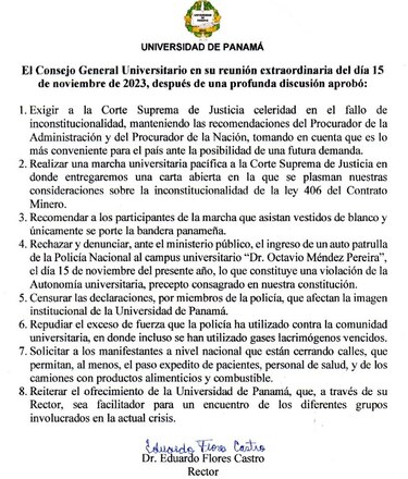 Rector de la Universidad de Panamá se ofrece como facilitador en medio de crisis