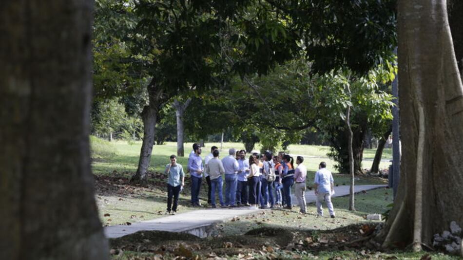 Empresas interesadas en remodelación del parque Omar efectúan recorrido de campo