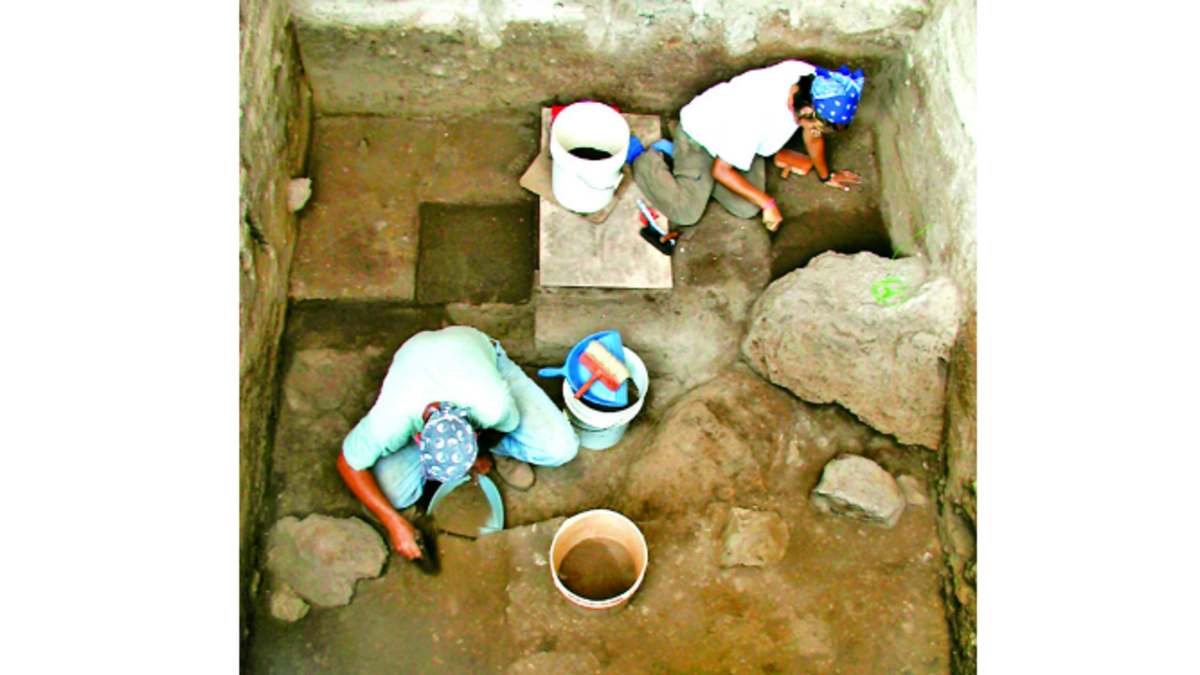 Excavación en la cueva de Vampiros, cerca del Cerro Tigre y la desembocadura del río Santa María. CORTESÍA