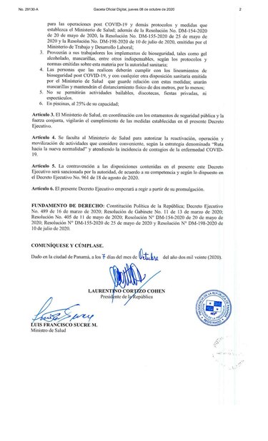 Cines, teatros, casinos y piscinas, entre las actividades avaladas a partir del 12 de octubre; las playas seguirán cerradas