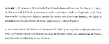 Fracasa intento de aumentar salario del Defensor del Pueblo a $10,000 mensuales
