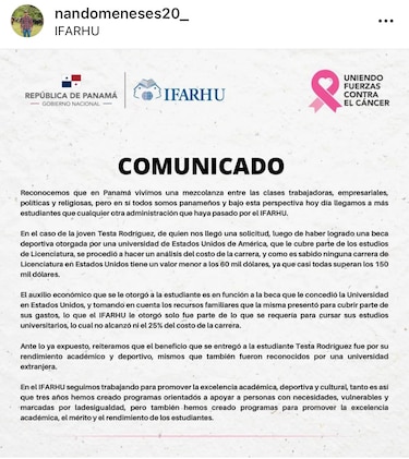 Director del Ifarhu justifica beca de $61 mil a hija de Zulay Rodríguez: ‘ojalá antes de señalar y juzgar’ lean la historia