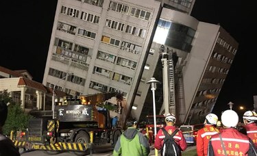 Dos muertos y más de 200 heridos en un terremoto en Taiwán