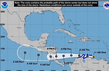 Potencial ciclón tropical avanza hacia Nicaragua y Costa Rica