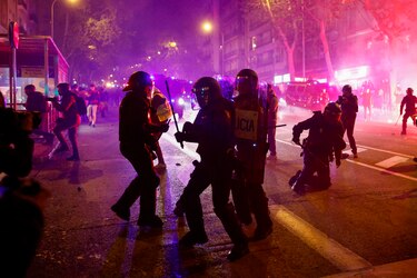 Noche de protestas en Madrid contra la amnistía a independentistas