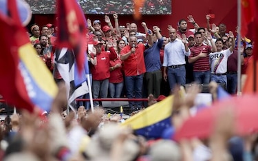 Chavistas se manifiestan en Venezuela bajo el lema del antiimperialismo