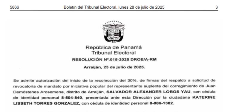 TE autoriza proceso de revocatoria de mandato a suplente de representante