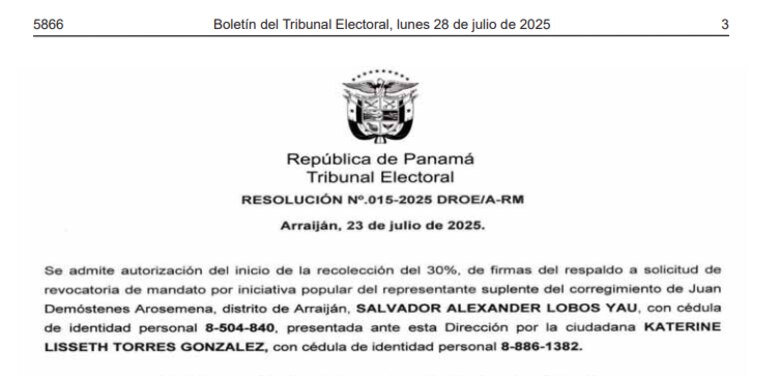 TE autoriza proceso de revocatoria de mandato a suplente de representante