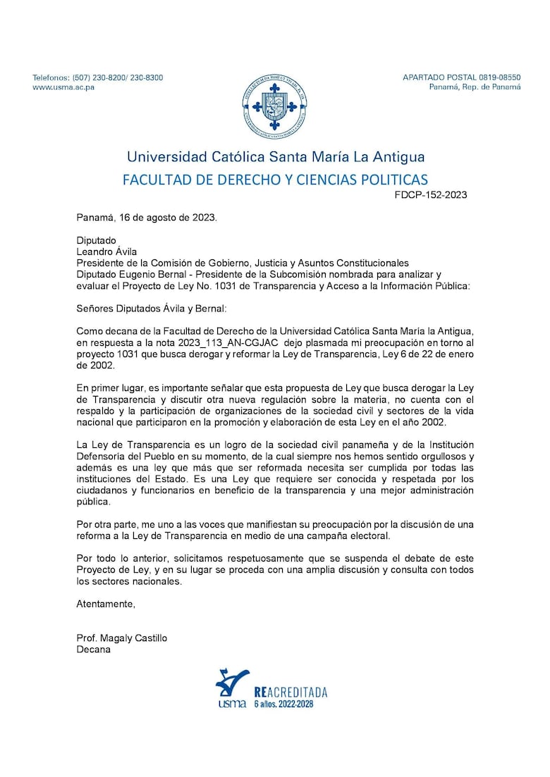 Corina Cano insiste en reformas a la ley de transparencia; la Usma protesta