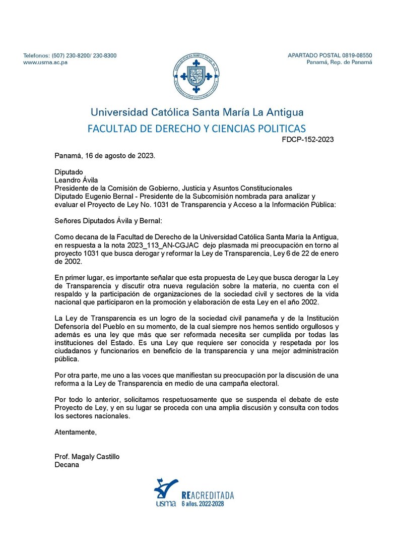 Corina Cano insiste en reformas a la ley de transparencia; la Usma protesta