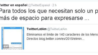 Twitter elimina límite de caracteres para mensajes entre usuarios