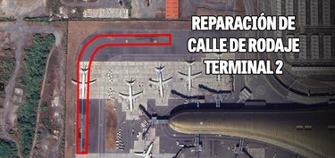 Esta es la zona que está en reparación en la T2 del Aeropuerto de Tocumen