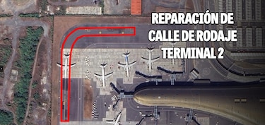 Esta es la zona que está en reparación en la T2 del Aeropuerto de Tocumen