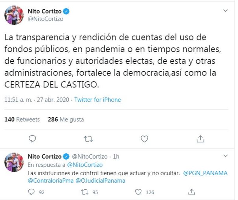 Cortizo pide a instituciones de control actuar para garantizar transparencia en usos de fondos públicos