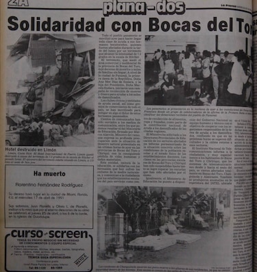 Se cumplen 25 años del gran terremoto de Bocas del Toro; así lo reseñó 'La Prensa'