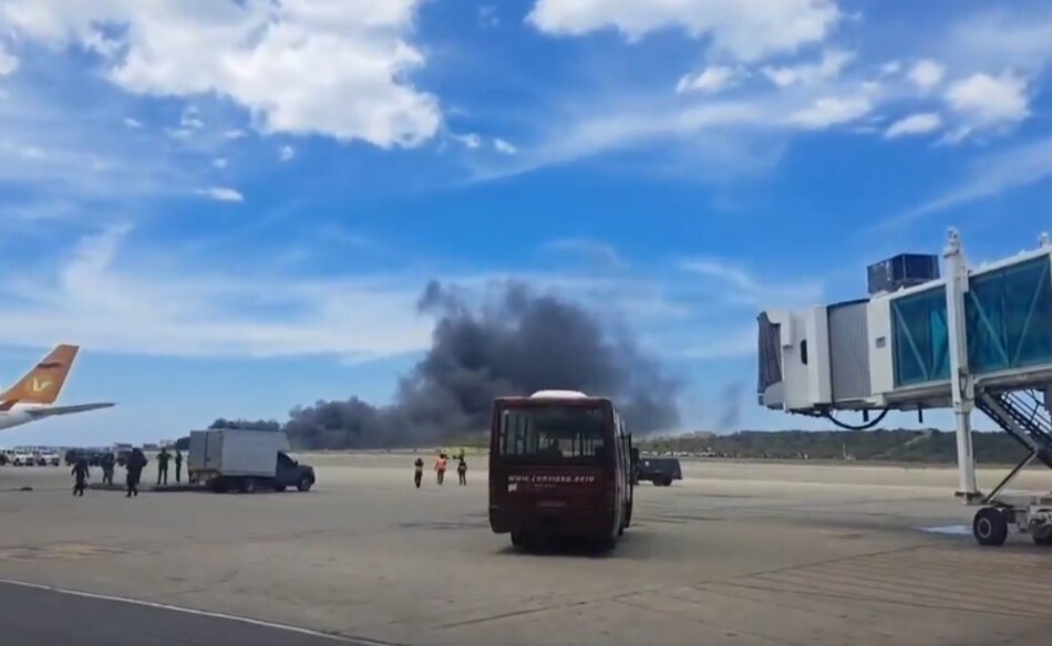 Al menos dos heridos tras estrellarse una aeronave en el principal aeropuerto de Venezuela
