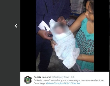 Policía Nacional rescata a recién nacido que cayó en letrina