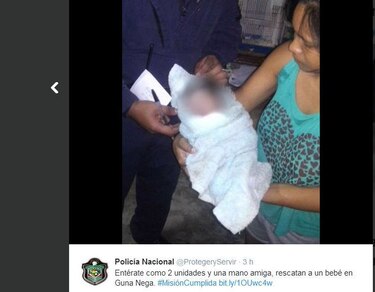 Policía Nacional rescata a recién nacido que cayó en letrina