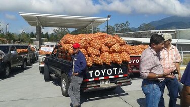 Productores de cebolla reabren vía en Volcán