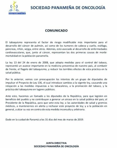 Minsa y oenegés piden veto al proyecto de ley de tabaco