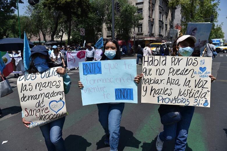 Marcha en contra del aborto en Ciudad de México