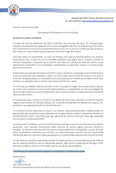 Prácticos preocupados por inacción del Gobierno sobre el futuro del Canal