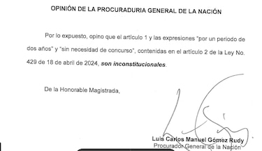 Procurador Gómez Rudy opina que es inconstitucional ‘el blindaje’ a funcionarios de la Asamblea en dos años