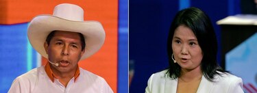 Protesta en Lima contra elección de Keiko Fujimori y Pedro Castillo para el balotaje
