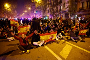 Noche de protestas en Madrid contra la amnistía a independentistas