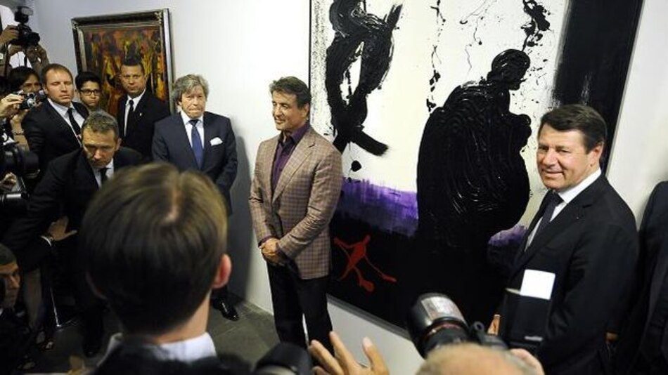 Pinturas de Sylvester Stallone en el museo de arte moderno de Niza