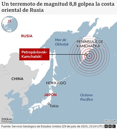 Por qué el tsunami provocado por el megaterremoto de Rusia no ha causado más daños