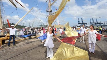 Peregrinos de Polonia llegan en un velero para participar de la JMJ
