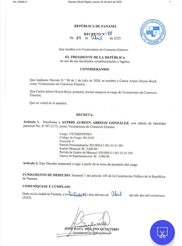 Designan a Astrid Ábrego González como viceministra de Comercio Exterior