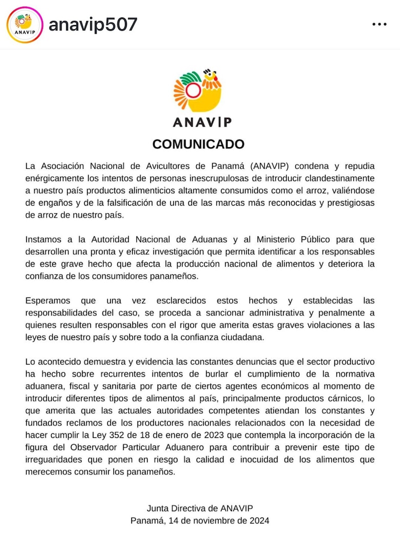 Hallazgo de arroz chino con etiquetas falsificadas genera alerta: Anavip pide acciones