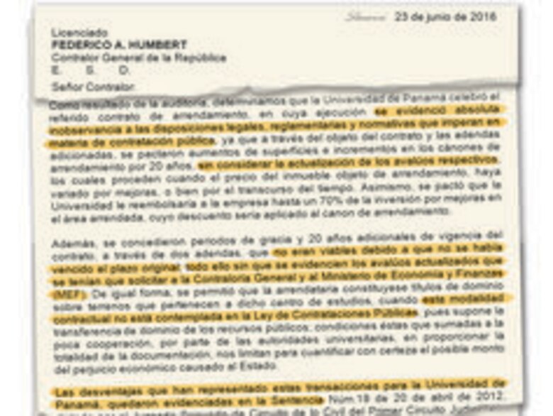 Alquiler de fincas perjudicó a la Universidad de Panamá, señala auditoría de Contraloría