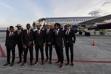 Imágenes del arribo de la selección de Panamá a Rusia