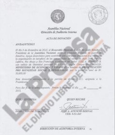 Comisiones por recibir donación