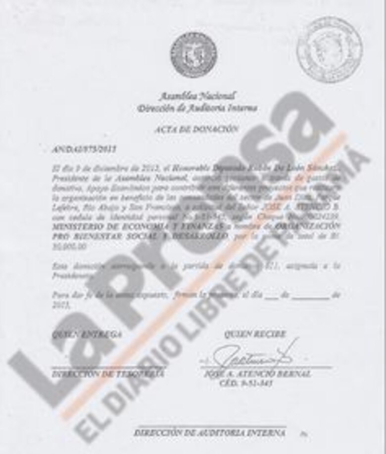 Comisiones por recibir donación