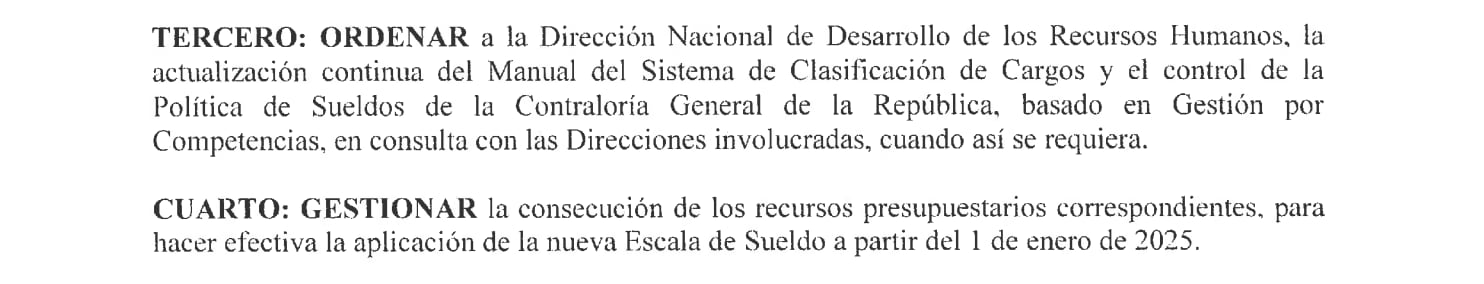 Extracto de la Resolución 486-24-DNDRH del 23 de abril de 2024, firmada por el entonces contralor Gerardo Solís y la secretaría general de la CGR en aquel momento, Zenia Vásquez.