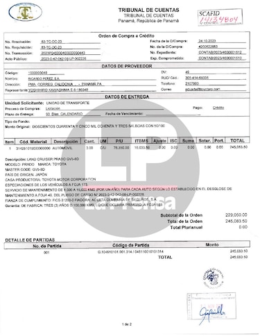 Magistrados del Tribunal de Cuentas estrenarán camionetas de lujo; $245 mil para la compra de tres vehículos