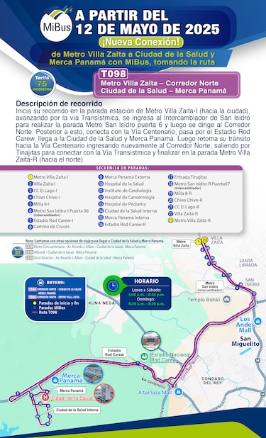 MiBus habilita una nueva ruta hacia la Ciudad de la Salud y Merca Panamá