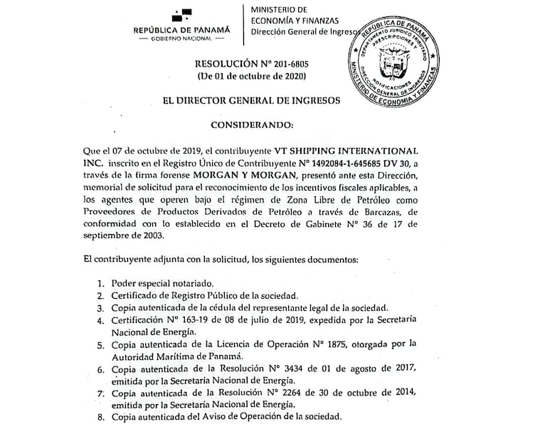 ‘Nunca hemos operado como zona libre de petróleo’, dice VT Shipping, pero no explica por qué recibió exoneraciones