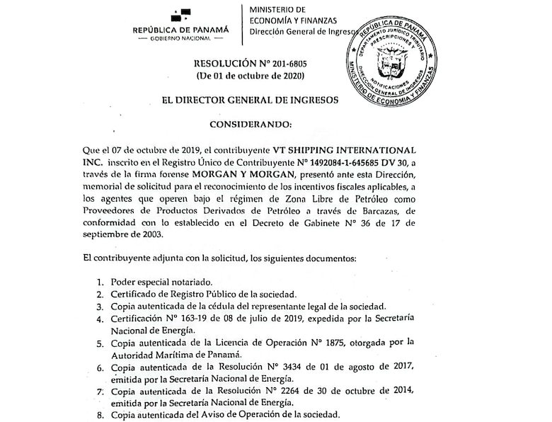 ‘Nunca hemos operado como zona libre de petróleo’, dice VT Shipping, pero no explica por qué recibió exoneraciones