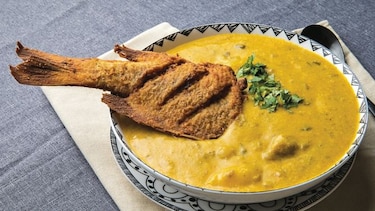 Fufú de pescado y plátano