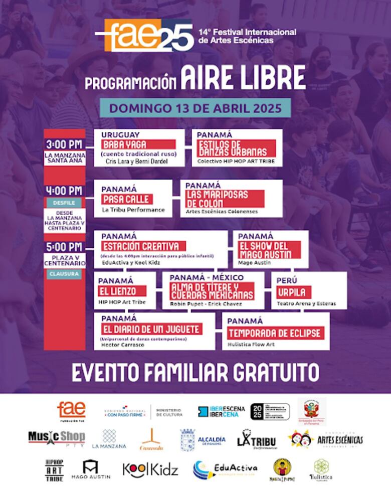 El Festival Internacional de Artes Escénicas culmina con jornada gratuita al aire libre