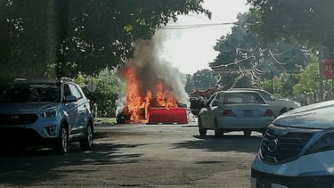 Se incendia taxi en la vía David-Boquete; no hubo heridos